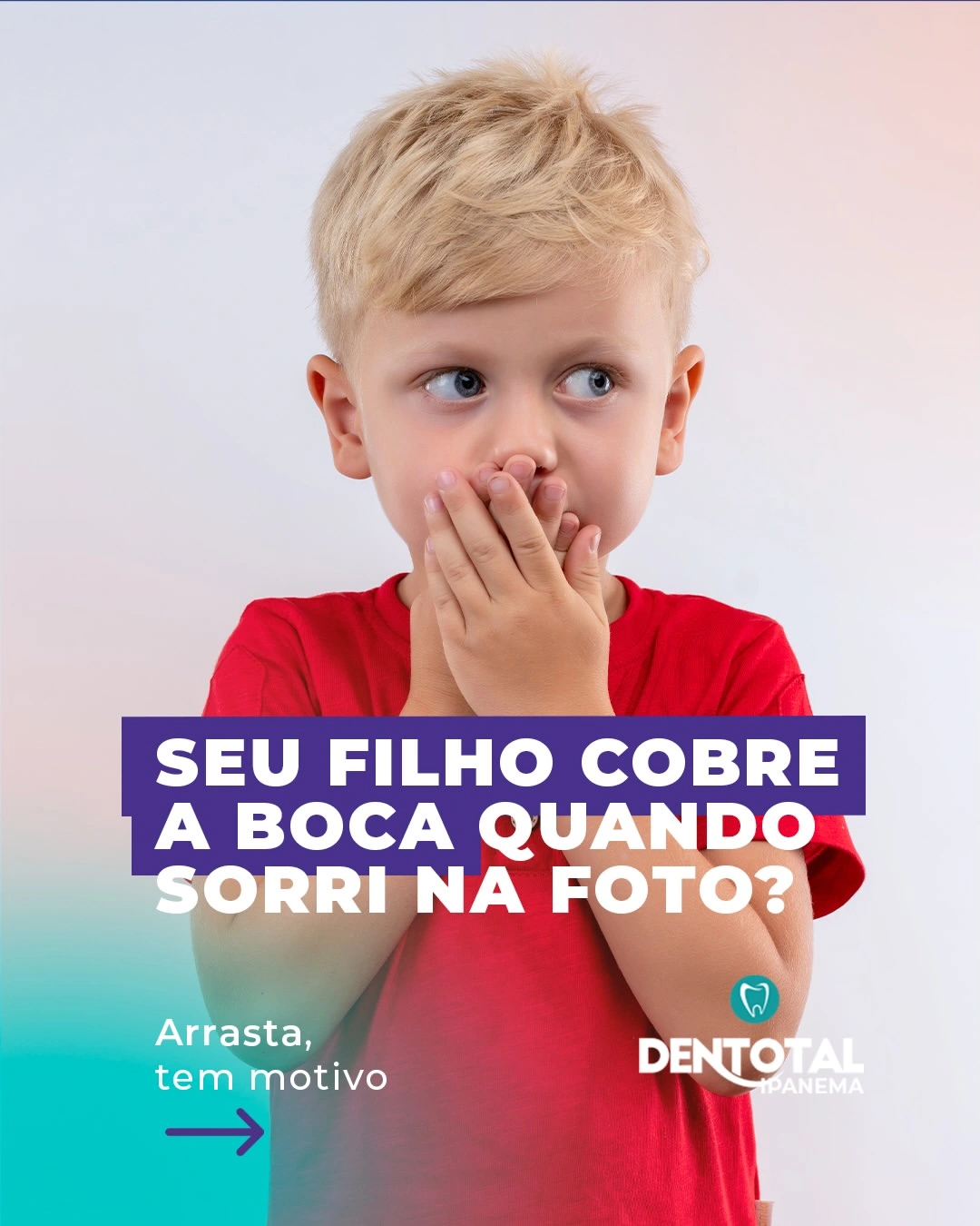 A criança percebe o próprio sorriso muito antes da gente imaginar. E quando algo a incomoda, ela