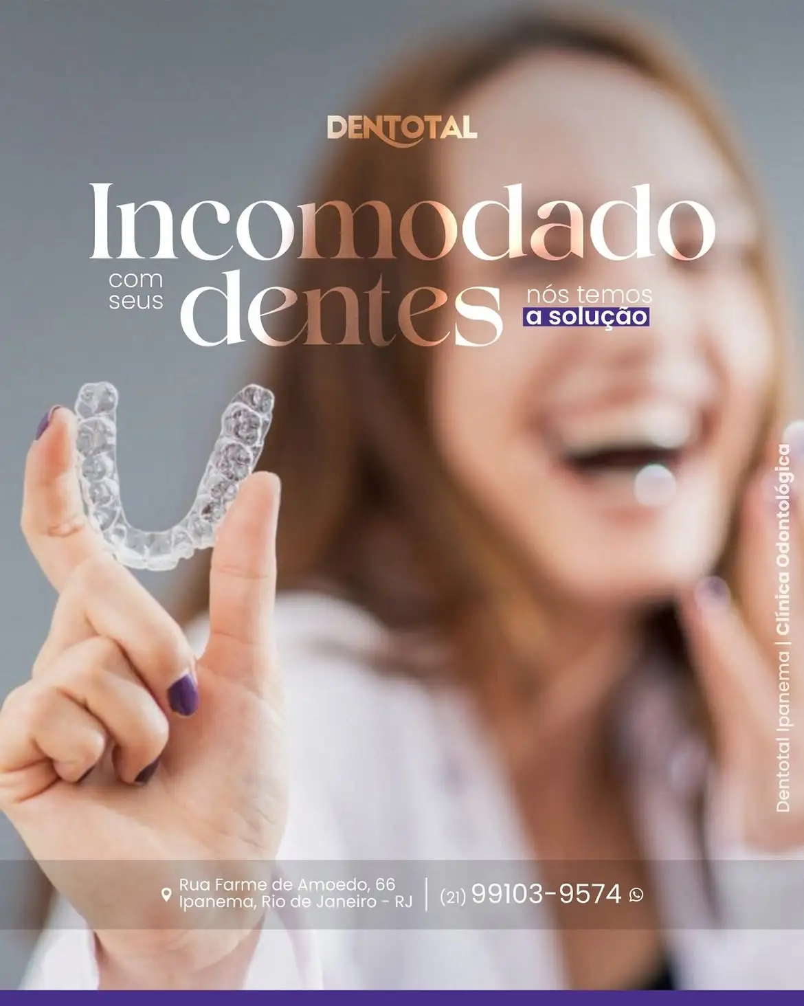 Incomodado com seus dentesOs alinhadores transparentes oferecem uma forma discreta e confortável